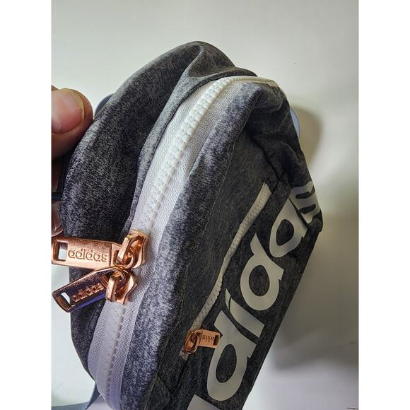 ADIDAS Black Linear Shoulder Purse Zippered Sporty Active Mini Backpack - Picture 6 of 8